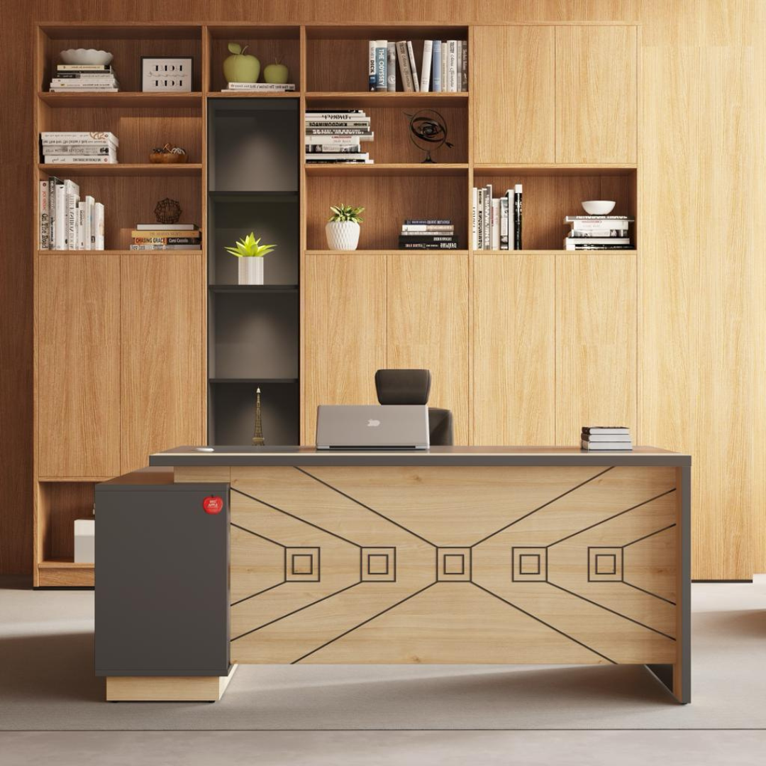 Image of L-Shaped Office Table with a Right-Side Runner Drawer RA411 - View