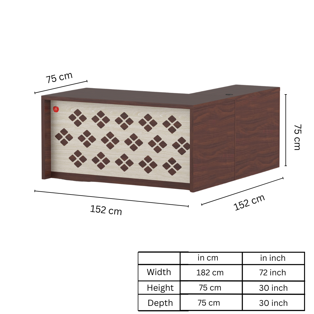 Image of L-Shaped Office Table with a Left-Side Runner Drawer RA413 - View