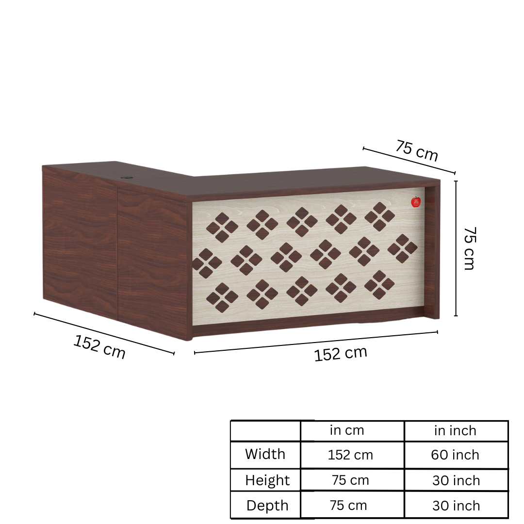 Image of L-Shaped Office Table with a Right-Side Runner Drawer RA413 - View