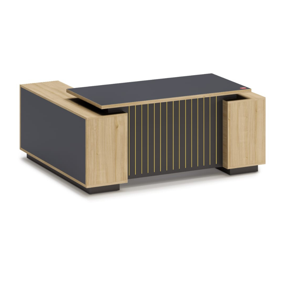 Image of L-Shaped Office Table with a Right-Side Runner Drawer RA412 - View