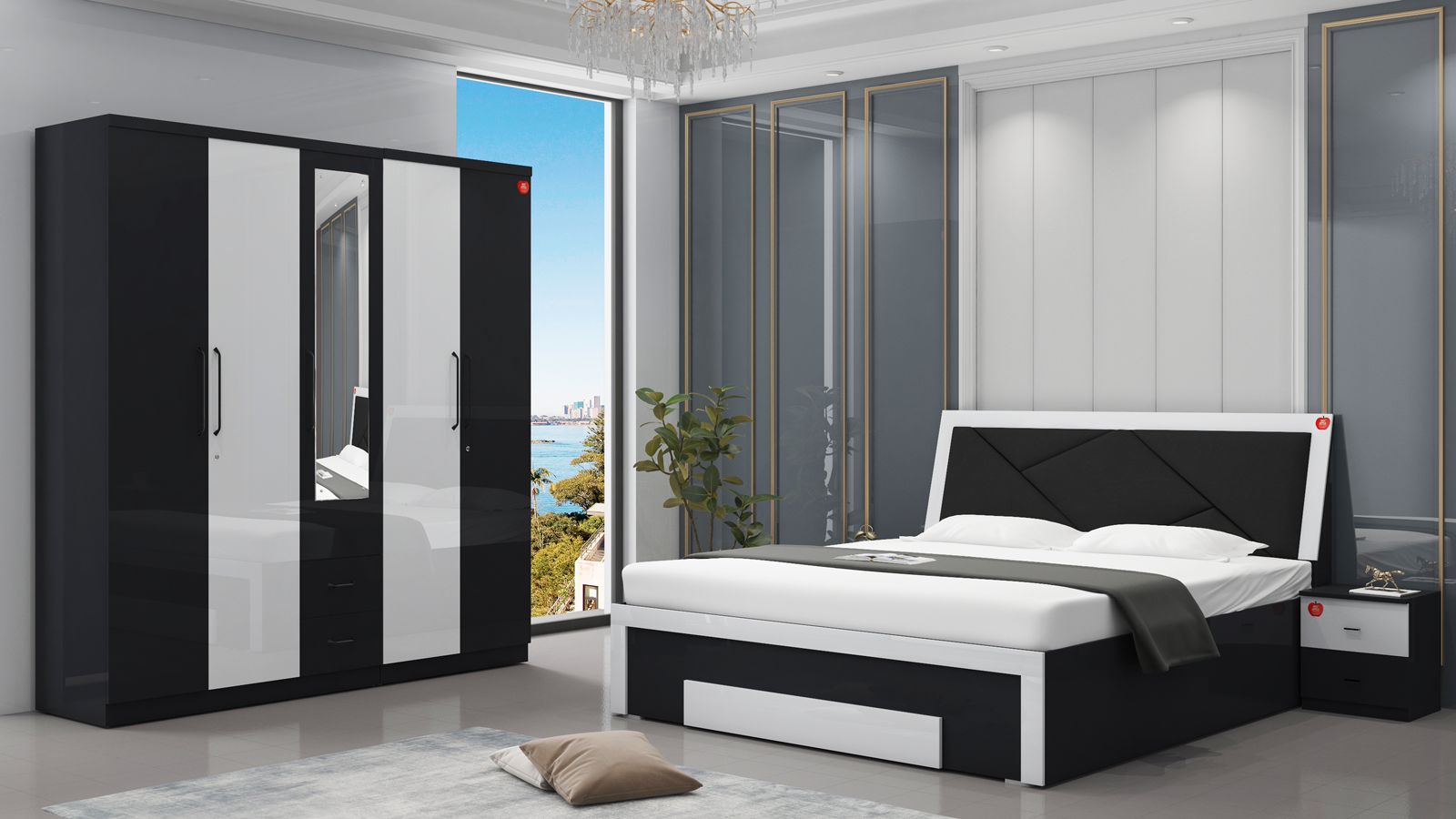 Bedroom Set PURPLE - CRETA (GREY) RA903
