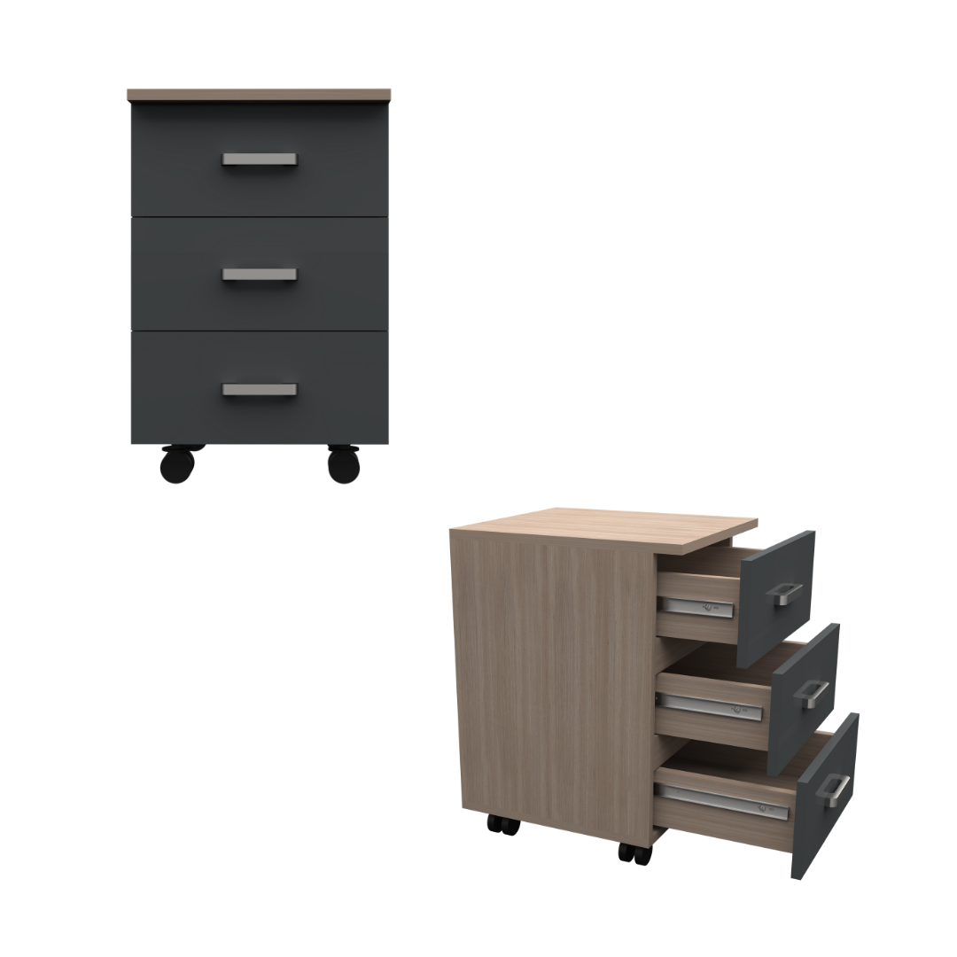 Image of L-Shaped Office Table with a Right-Side Runner Drawer RA414 - View