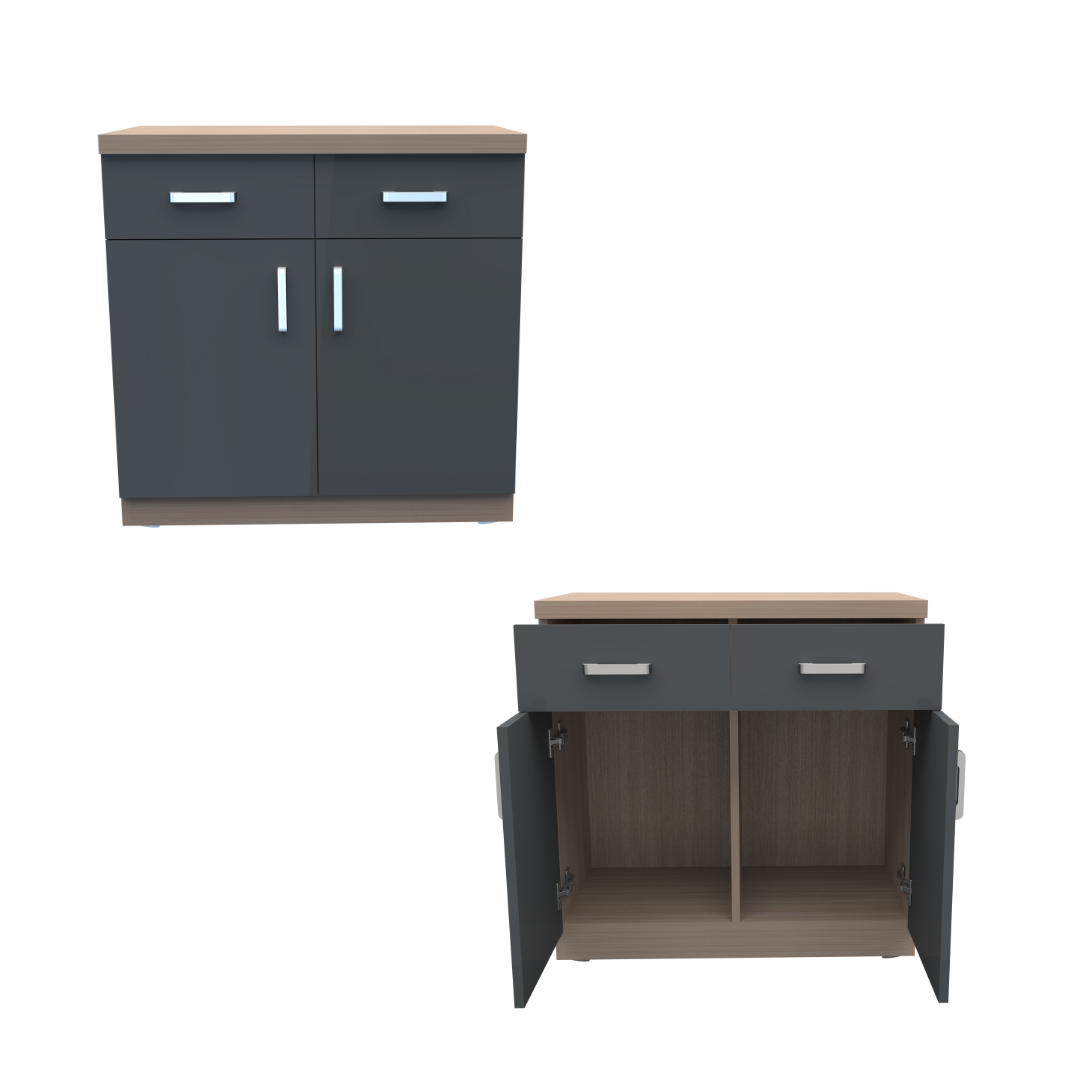 Image of L-Shaped Office Table with a Right-Side Runner Drawer RA414 - View