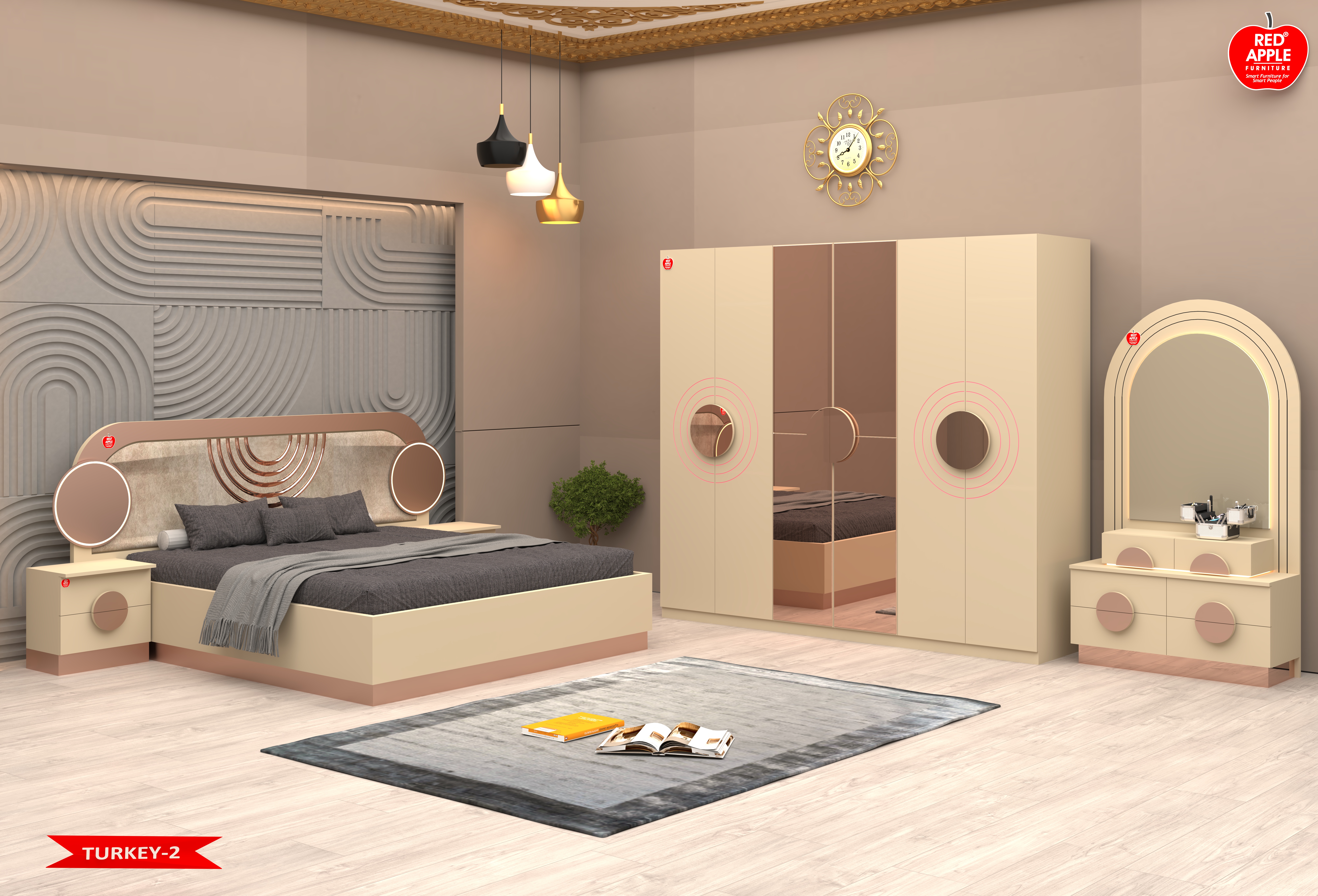 Bedroom Set TURKEY-2 RA144 - by Red Apple Furniture.