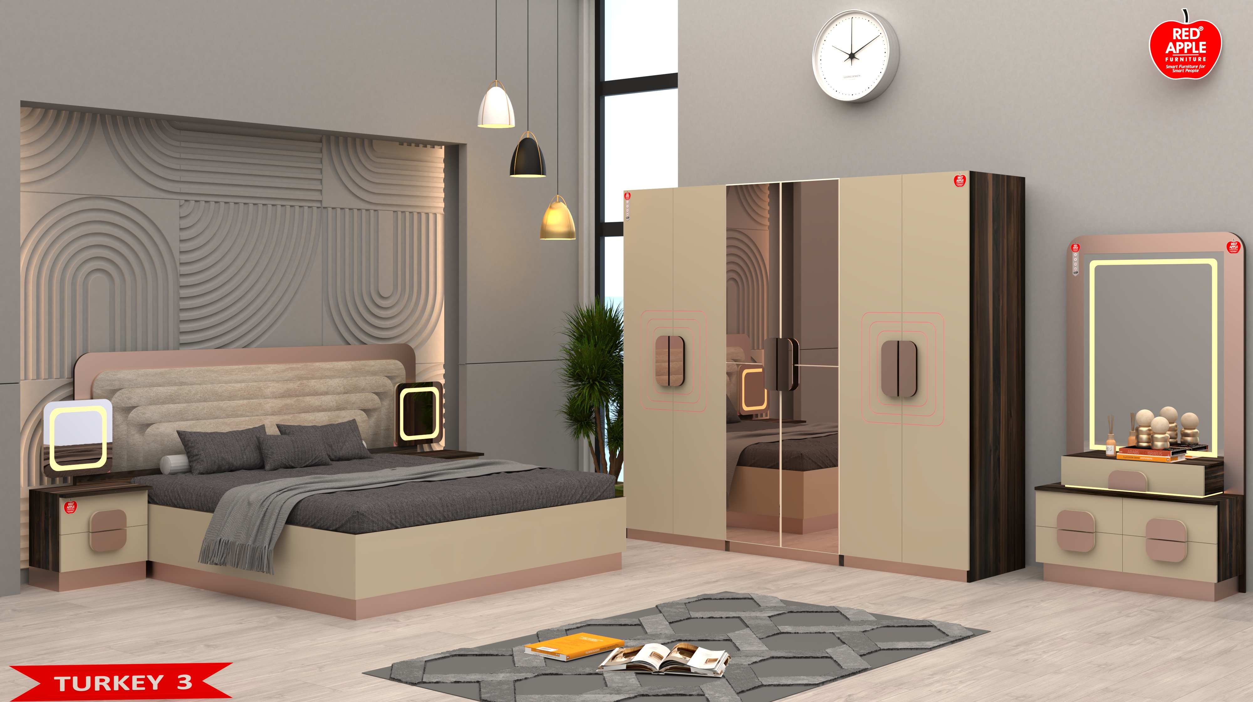 Bedroom Set TURKEY-3 RA146 - by Red Apple Furniture.