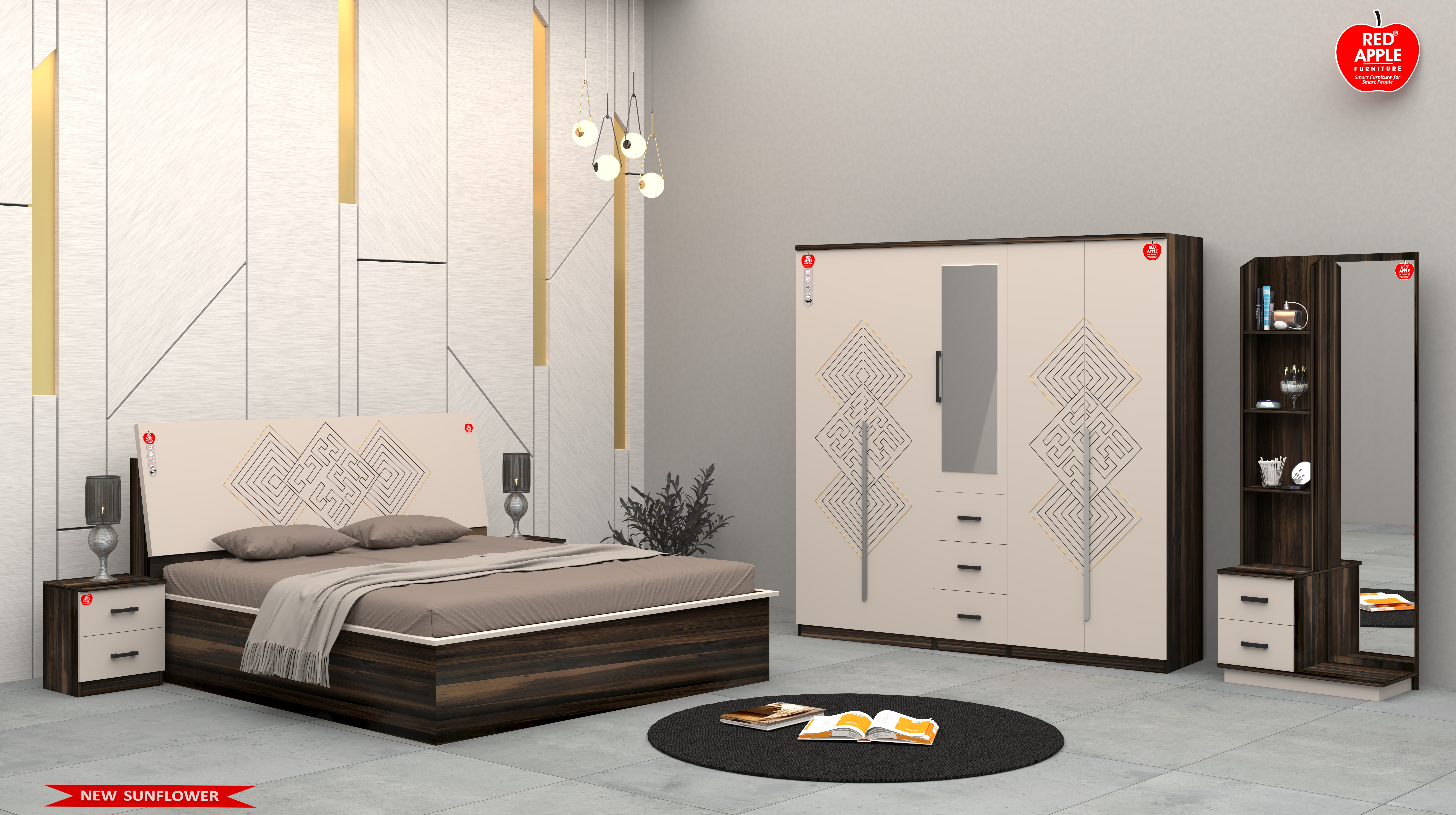 Bedroom Set NEW SUNFLOWER RA909 - by Red Apple Furniture.